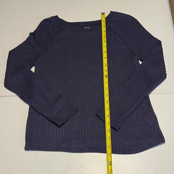 Art Class Blue Long-Sleeve Ribbed Knit Crew Neck Girls Top - Picture 5 of 9